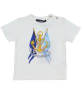 Versace T-shirt - Hvid/BlÃ¥ m. Faner