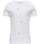 Kids Only T-shirt - KogKetty - Bright White/Lemon