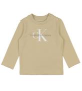 Calvin Klein Bluse - Monogram - Pale Khaki