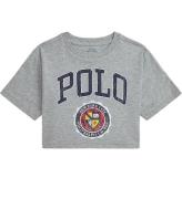 Polo Ralph Lauren T-shirt - Cropped - GrÃ¥meleret m. Print