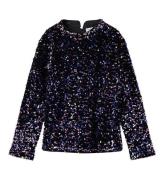 Name It Bluse - NkfRunica - Black/Purple Opulence m. Palietter