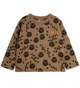 Mini rodini Bluse - Squiggly Cats - Brown