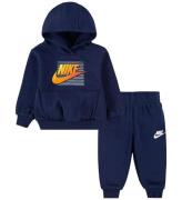 Nike Sweatsæt - Midnight Navy m. Orange