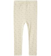 Lil' Atelier Leggings - Rib - NmfGago - Turtledove/FLOWER