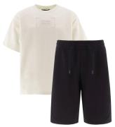 Emporio Armani Sæt - T-shirt/Shorts - Off White/Navy